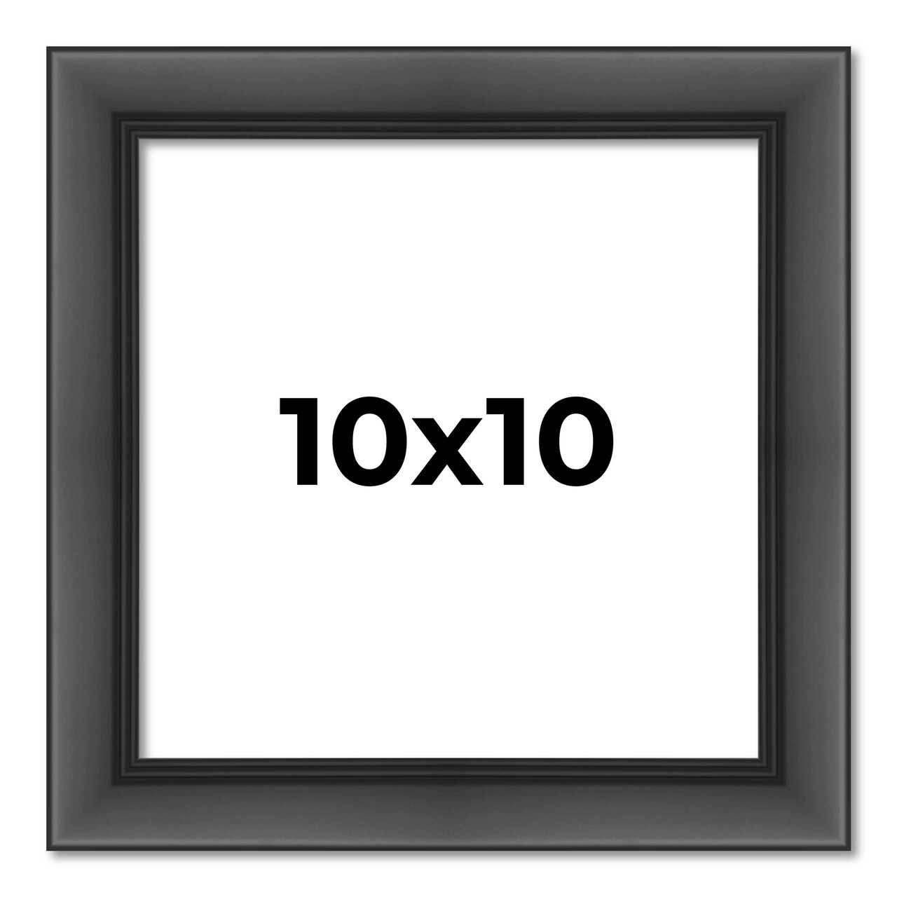 10x10 Refined Picture Frame with UV-Resistant Acrylic & Acid Free Backing, Available in 5 Finishes - Black, Blue, Gold, Silver, and White